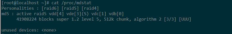《mdadm创建raid5及初始化》
